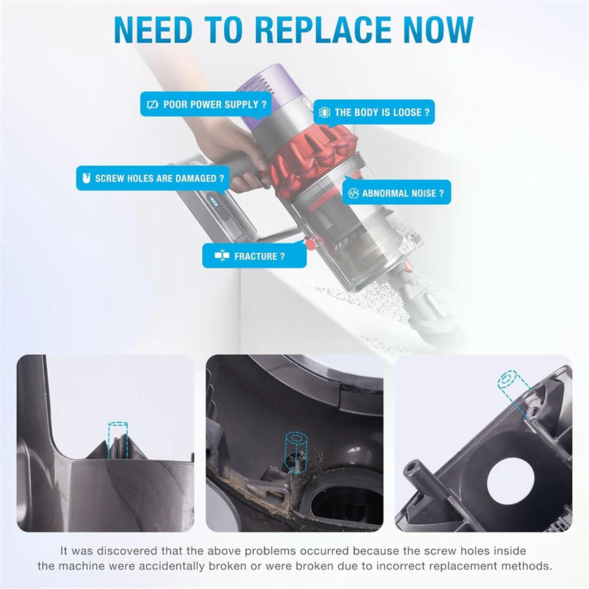 Замена корпуса основного в сборе для пылесоса Dyson V8 SV10 корпус