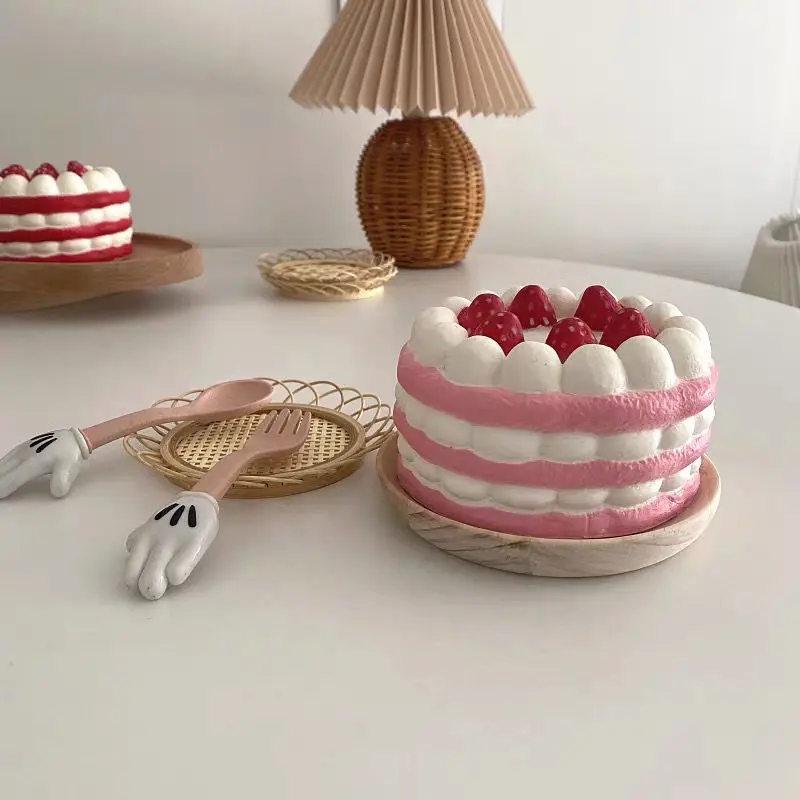 

Model Cake Cute Simulation Cream Cake Decoration Photo Props Decoration Decompression Kitchen Toys Doll Kitchen