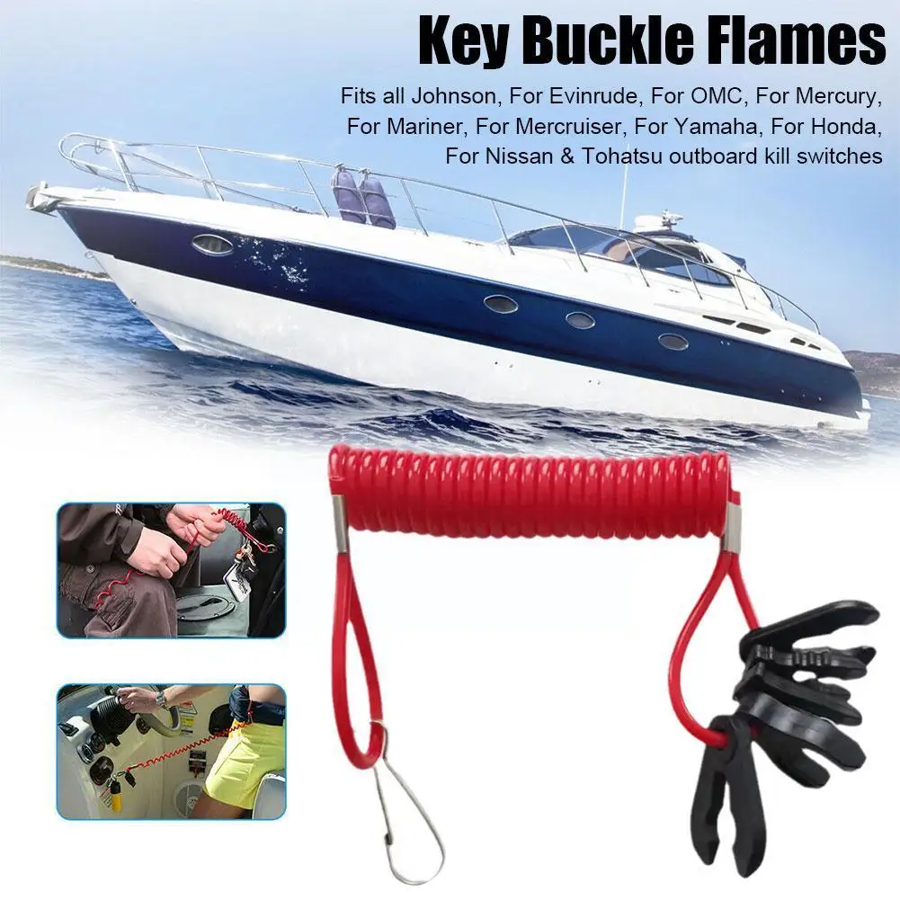 

Boat Outboard Engine Motor Lanyard Safety Kill Stop Key Switch Tether for YAMAHA Jet Ski Flameout Rope Personal Watercraft E2B4