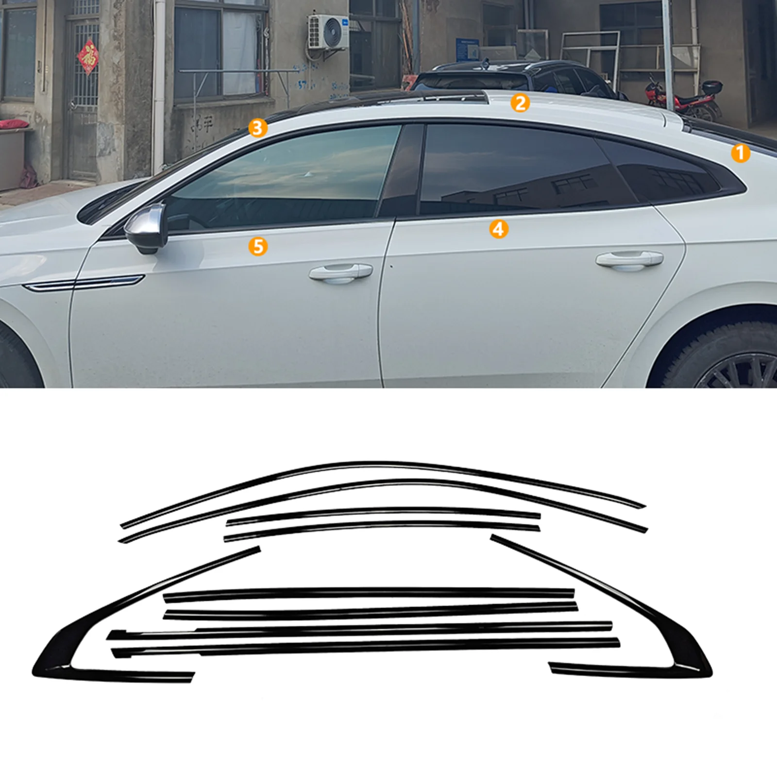 Хромированная черная автомобильная внешняя дверная оконная полоса молдинг