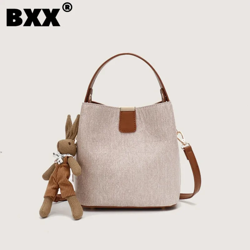 

[BXX] модная универсальная сумка-ведро на одно плечо для женщин, новинка 2023, Модная Портативная сумка из искусственной кожи, женские сумки через плечо 8CY1101