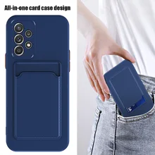 Candy Color Soft Silicone Wallet Card Holder Phone Case For Oppo Realme C35 C31 A36 A76 A96 F19 Pro Plus Find X3 Lite Cover Etui