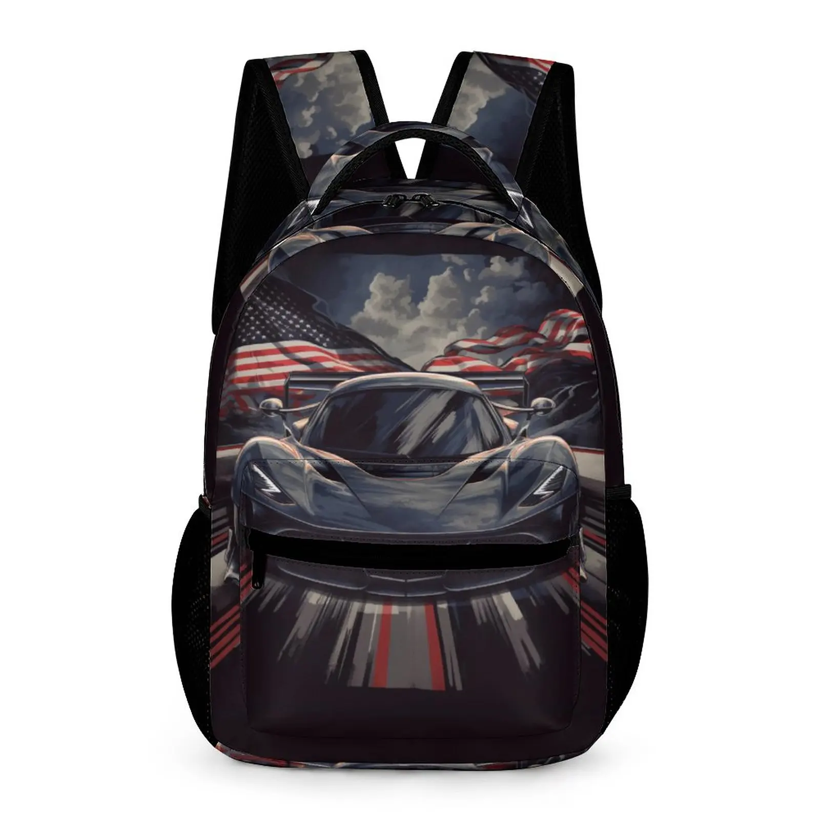 

Dazzling Sports Car Backpack Car Road Travel Backpacks Student Unisex Custom Large High School Bags Fashion Rucksack