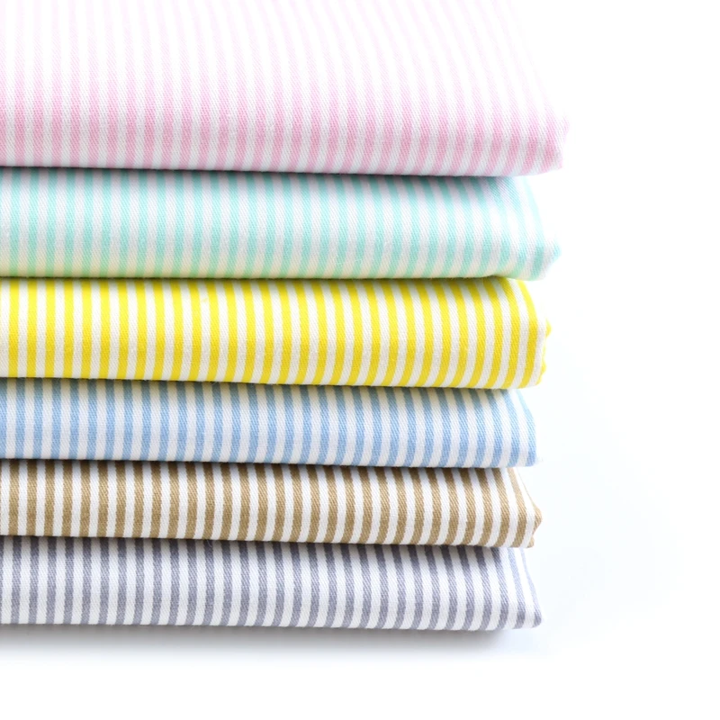 Красочная полосатая саржевая ткань из чистого хлопка для шитья своими руками