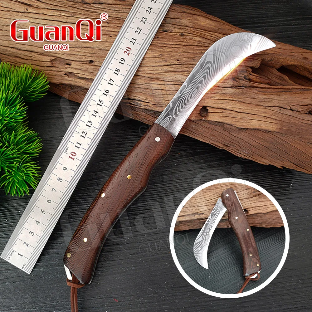 Складной нож мясника 5CR1 5 стальной нож-банан кухонный шеф-нож лазерный дамасский