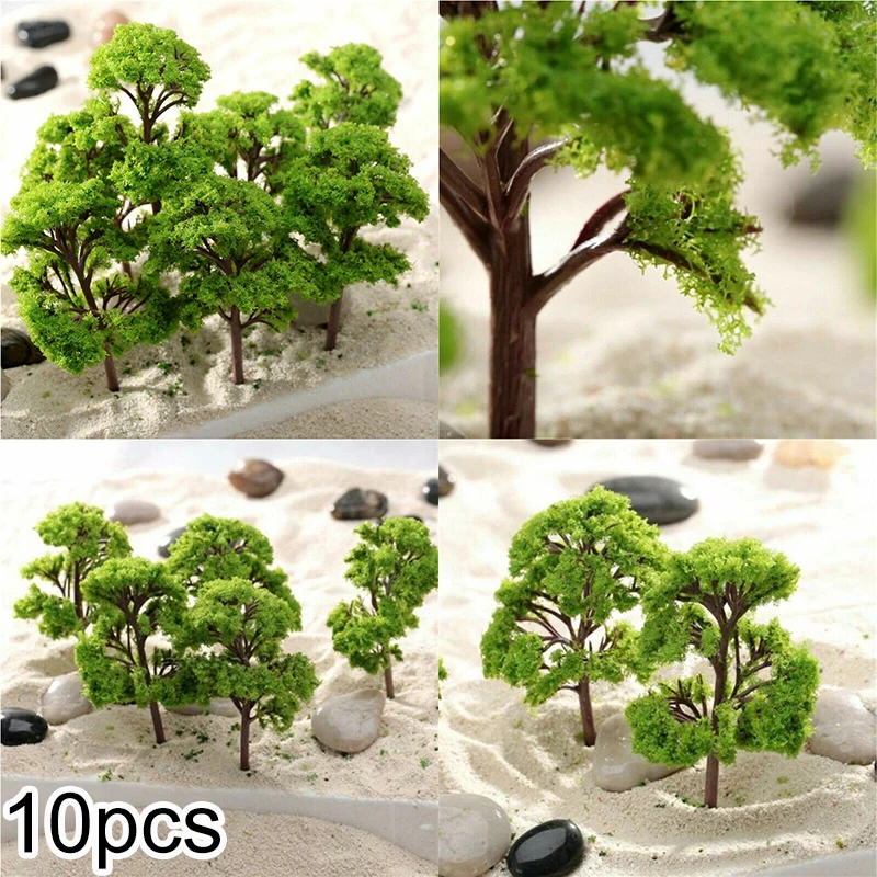 

10Pcs 9cm HO OO Scale Model Trees Train Railroad Layout Diorama Scenery Sand Table Model Train Model Toy Model