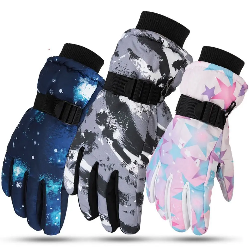 

Флисовые лыжные перчатки, модные ветрозащитные водонепроницаемые Зимние перчатки для сенсорных экранов, Нескользящие плотные теплые перчатки для верховой езды, зимние спортивные перчатки