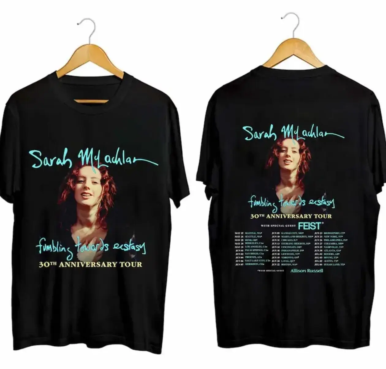 Футболка для музыкального турнира Сара McLachlan 2024 унисекс фанатов двухсторонняя