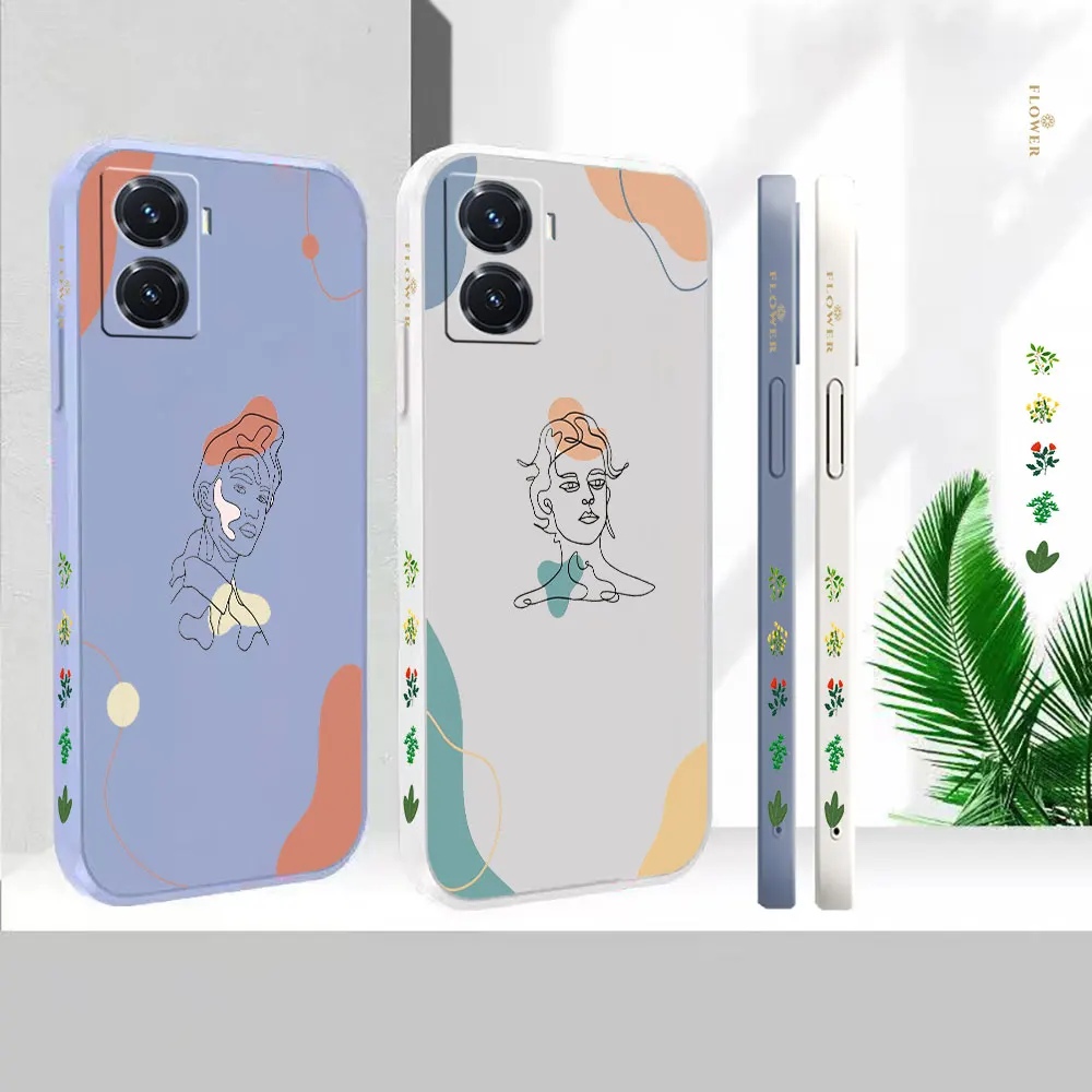 

Case For VIVO Y93 Y85 Y83 Y77E Y77 Y76S Y73S Y71T Y66 Y55S Y53S Y52S Y51S Y50 Y35 Abstract Line Art Sketch Flower Girl Cover