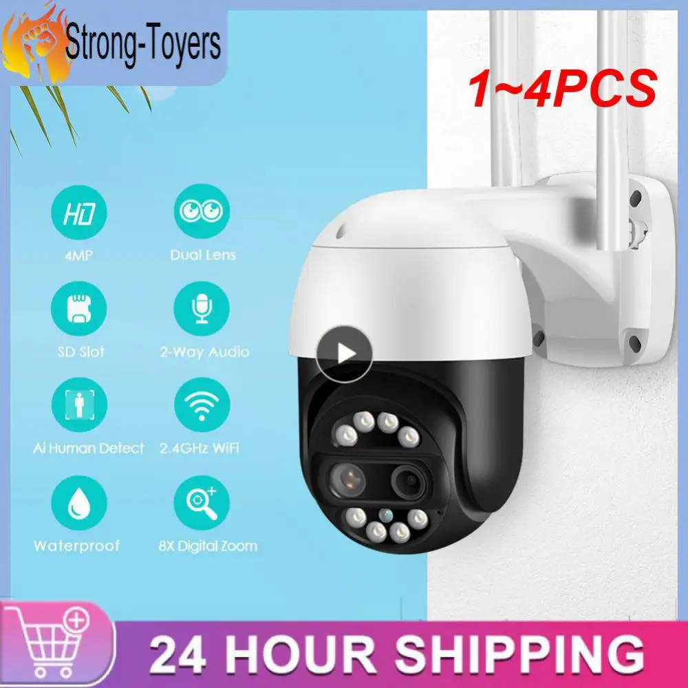 

1~4PCS 4K IP Camera Dual-Lens 2.8mm + 12mm WiFi Security CCTV Camera Color Night Vision 8X Digital Zoom CCTV Surveillance Camera