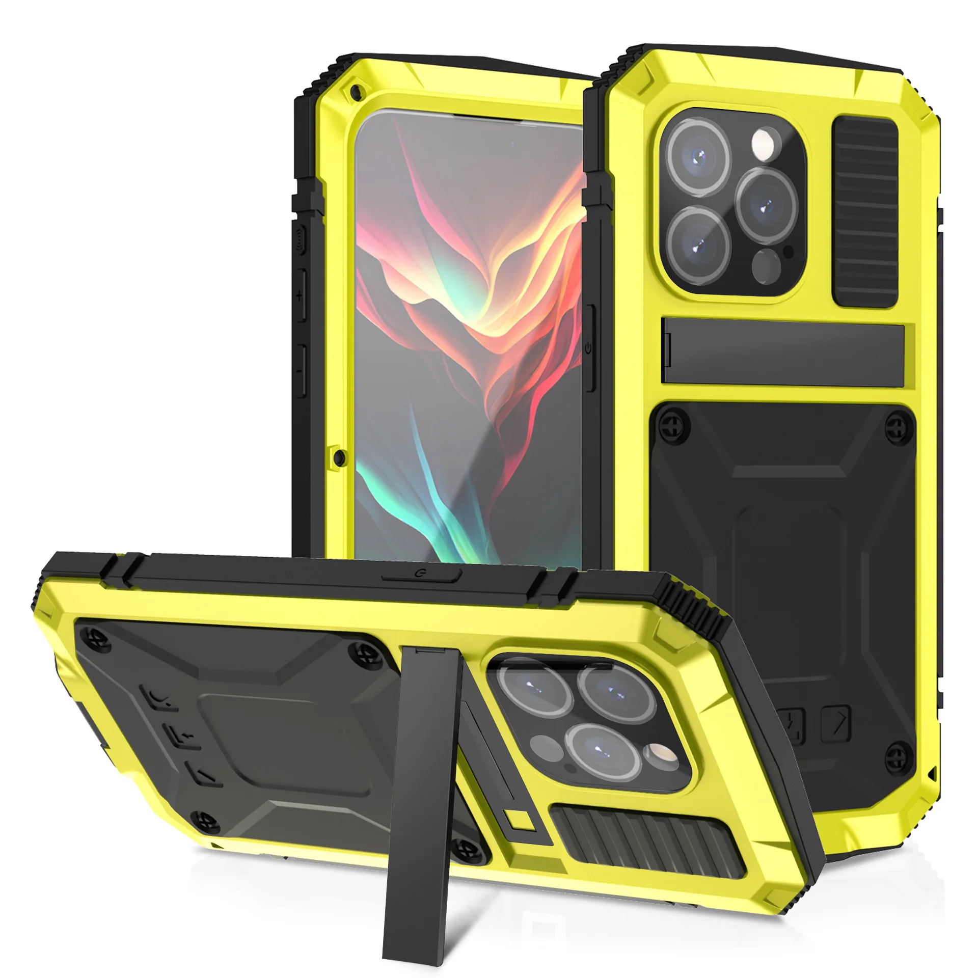 

Aluminium Metal Case for Apple iPhone 15 Pro Max iphone15Plus Dropproof Dustproof Tough Shield Anti Drop 360 Protection Cover