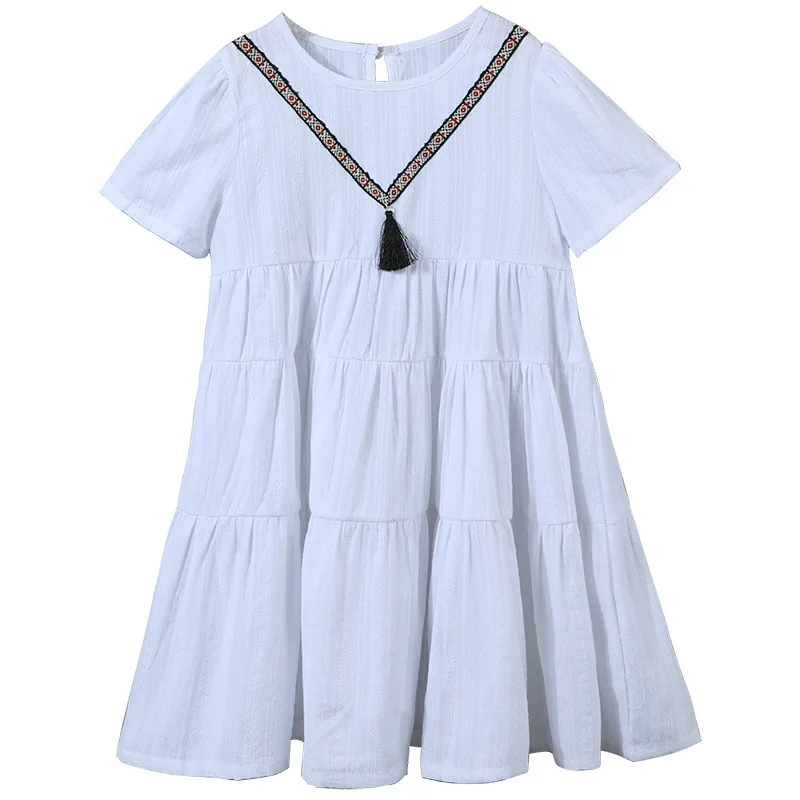 

2022 New Summer Clothing Kids Clothing Korean Version Light Luxury Princess Skirt Girls Fashion Dress Short Sleeve Kids Skirt