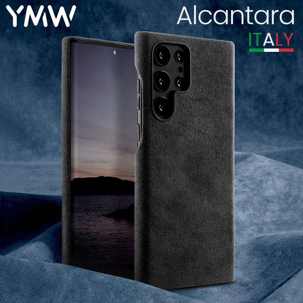 YMW ALCANTARA Case for Samsung Galaxy S23 Ultra Plus S22+ 5G Luxury Business Supercar Same Artificial Leather Phone Cases