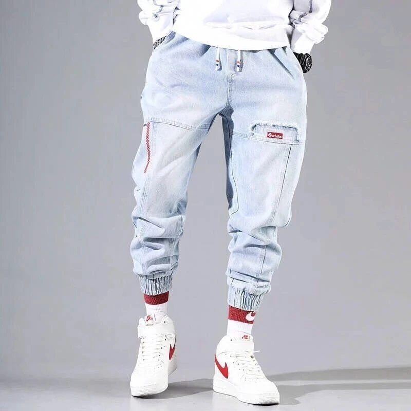 New Street Fashion Hip Hop Cargo Pants Men's Jeans Casual Pants Elastic Harlan Pants Jogging Pants Autumn Spring Men's Wear