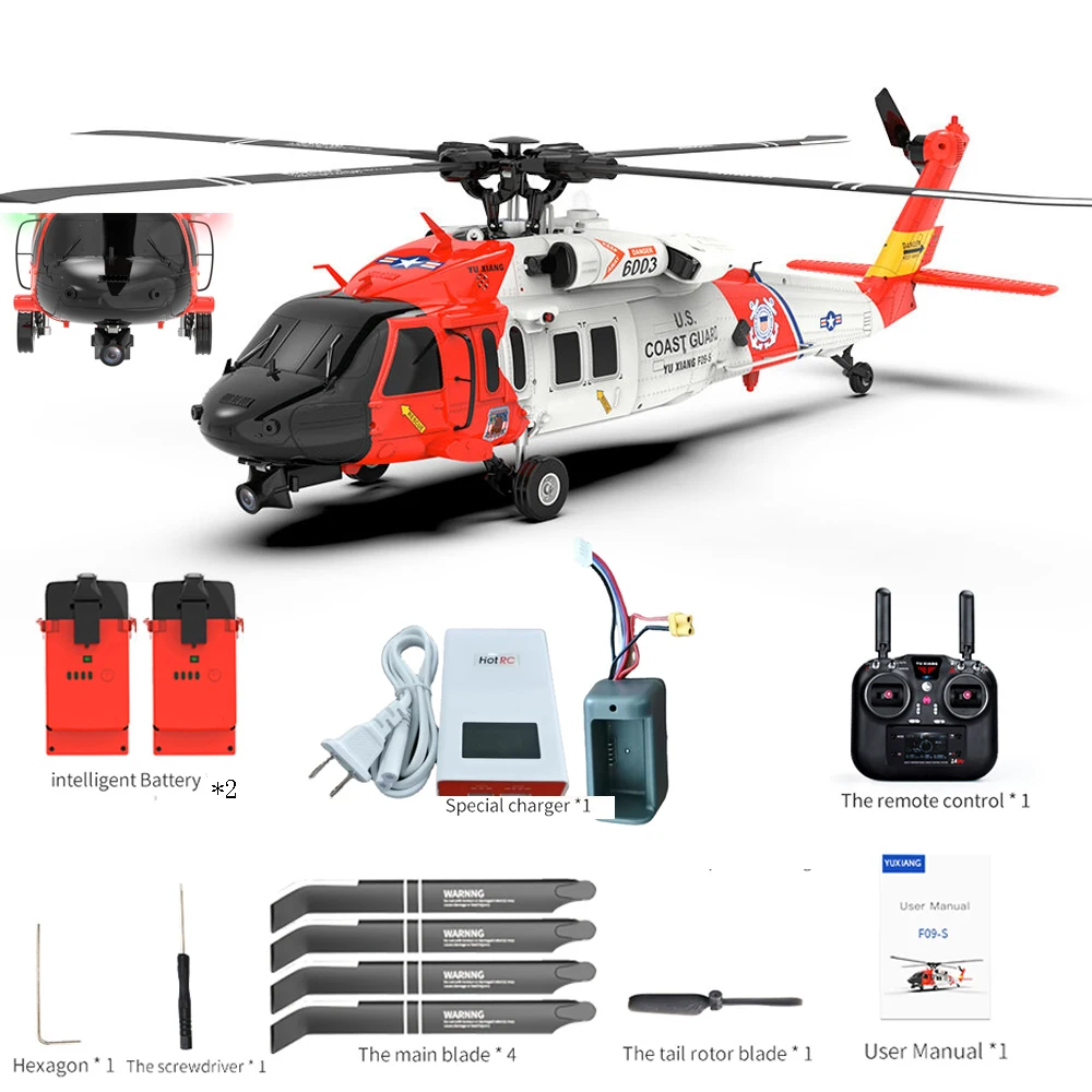 YUXIANG RC Helicopter F09-S 2.4G 6-Axis Gyro GPS Optical Flow Positioning 5.8G FPV Camera Dual Brushless Motor 1:47 Flybarless