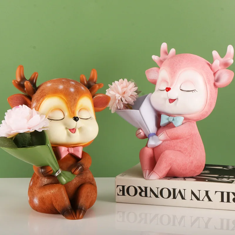 

Скандинавская Смола Ins, милый олень, аксессуары, Цветочная композиция, контейнер, свадебные вазы для украшения стола
