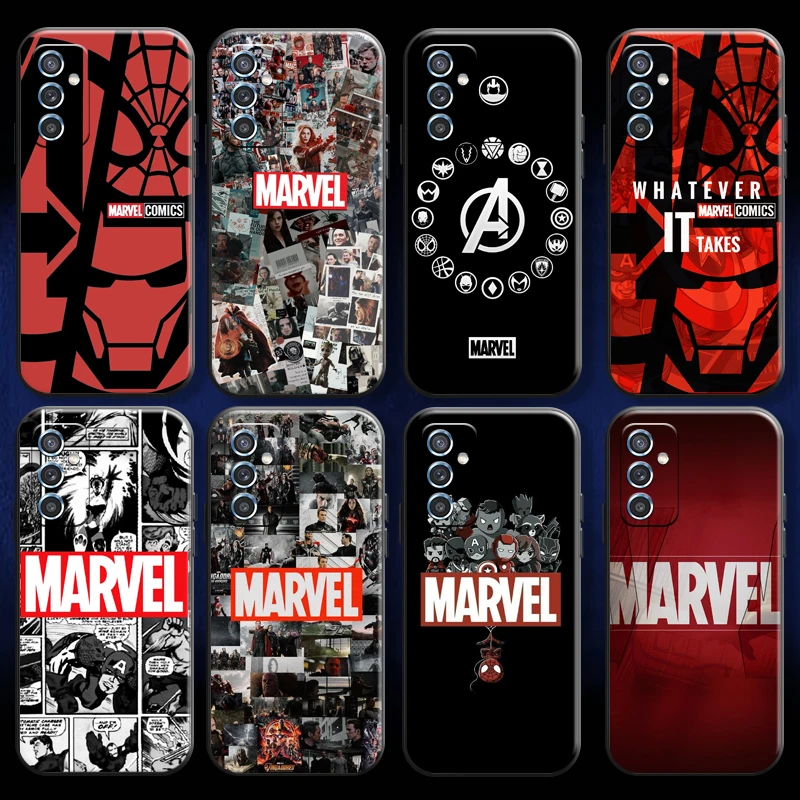 

Marvel Logo Comics For Samsung M11 M12 Phone Case Black Liquid Silicon Funda Soft Back