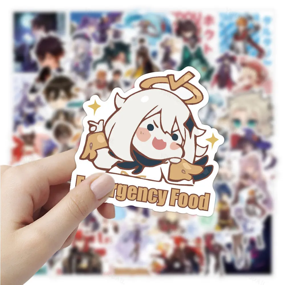 

100pcs Anime Genshin Impact Stickers Kawaii Cartoon Decals DIY Laptop Luggage Water Bottle Waterproof Kids Sticker Packs