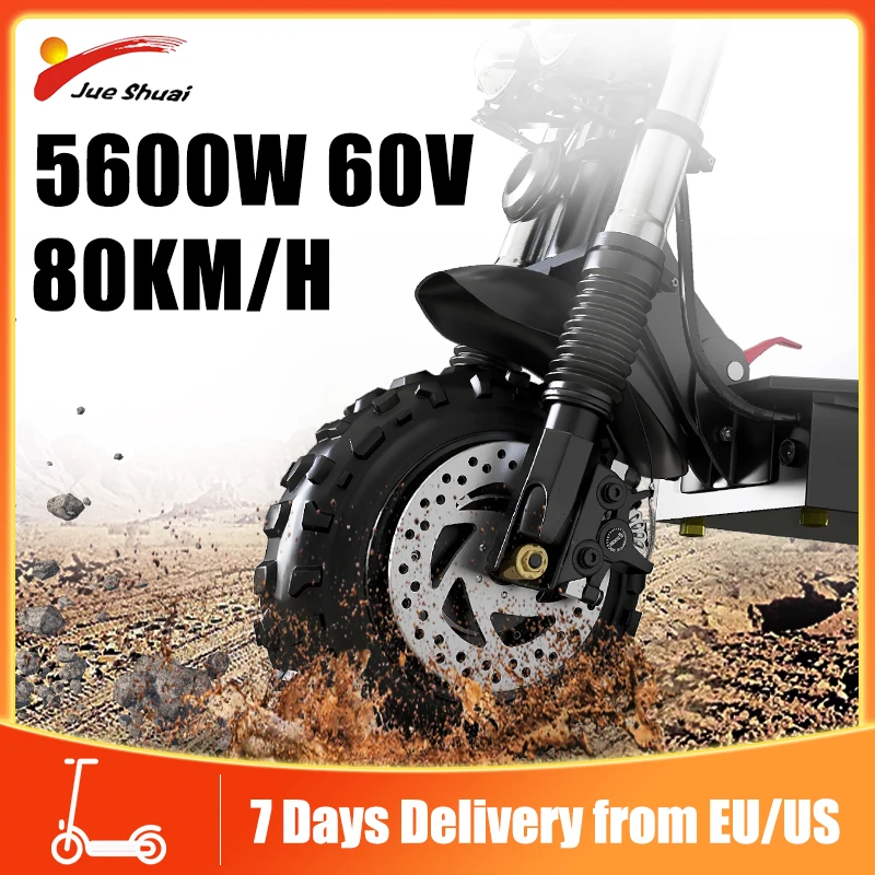 

60V 5600W Dual Motor Electric Scooter 80KM/H Scooter Elecric 11" Off Road E Scooter Foldable Electric Scooters adults with Seat