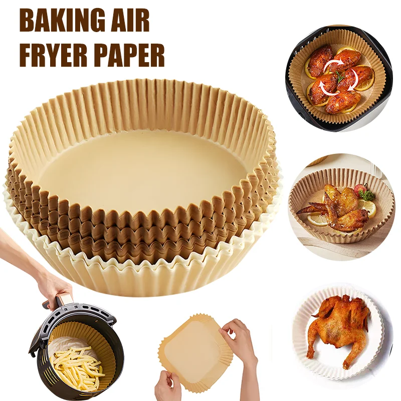 

Air Fryer Disposable Paper Liner for Cooking Microwave Oven Sheets Special Baking BBQ Roasting Non-Stick Oil-proof Parchment Mat