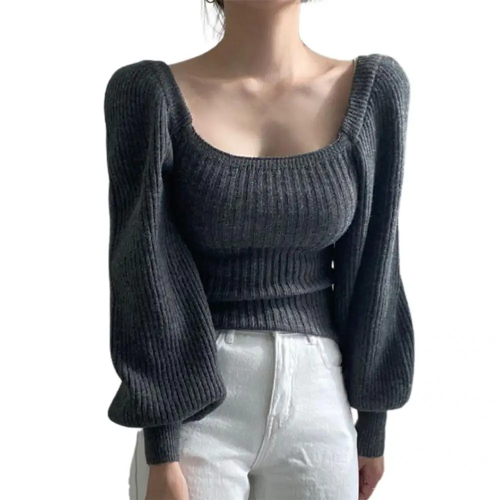 

Useful Female Pullover Short Korean Style Female Pullover Warm Acrylic Fiber Women Sweater for Dating