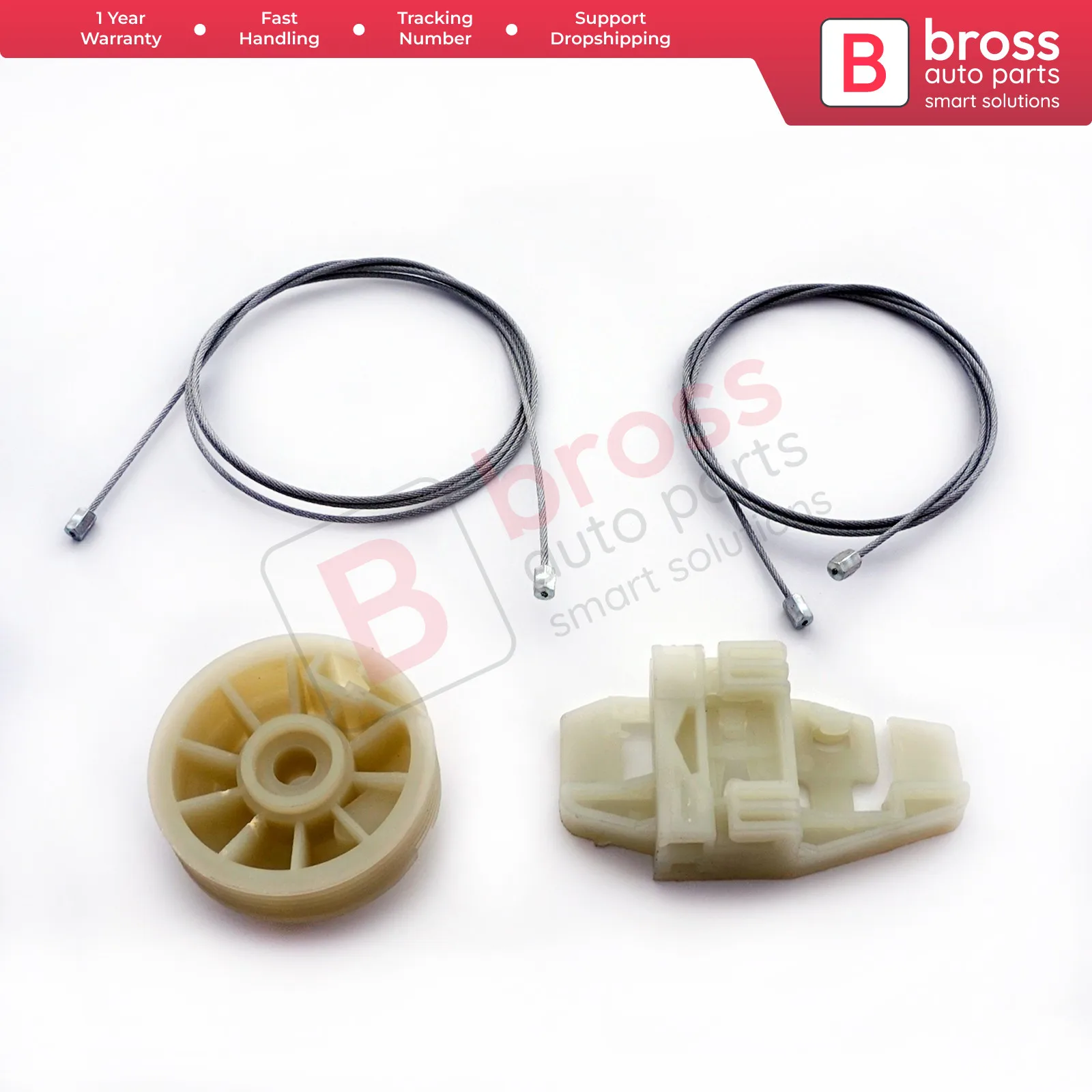 

Bross Auto Parts BWR318 Electrical Power Window Regulator Repair Kit Front Right Door for Citroen C3 2002-2009 Made in Turkey