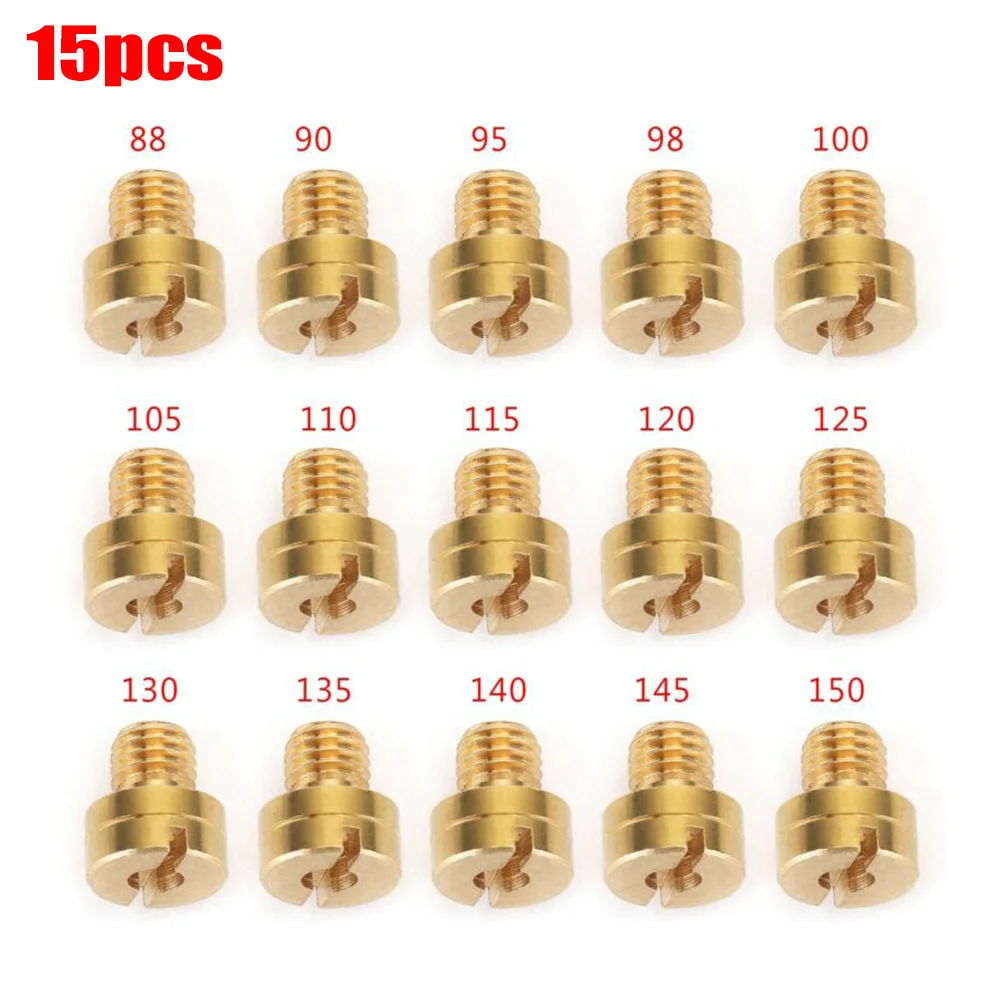 

15pcs Carburetor Main Jet M5 Thread For Mikuni VM TM TMX Carburetor Injector Nozzle Size 25cc-250cc Engine Motorcycle Bike