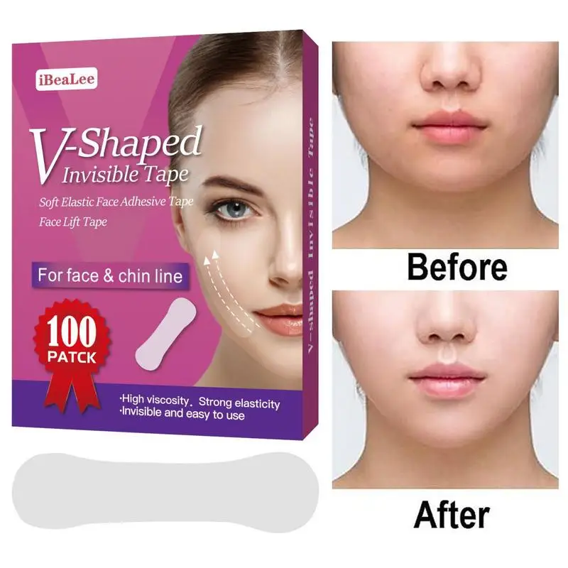 

100Pcs Instant Invisible Face Stickers Neck Eye Double Chin Lift V Shape Refill Tapes Thin Makeup Facelifting Face Lift Patch