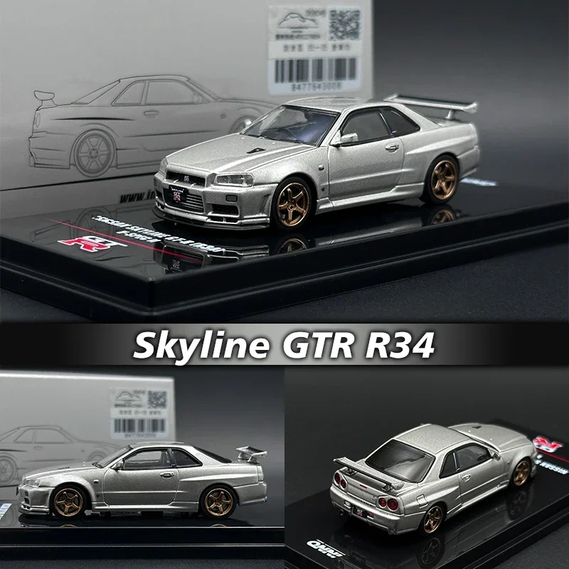 Коллекционная Миниатюрная модель автомобиля inweet № 1:64 Skyline GTR R34 V Spec II