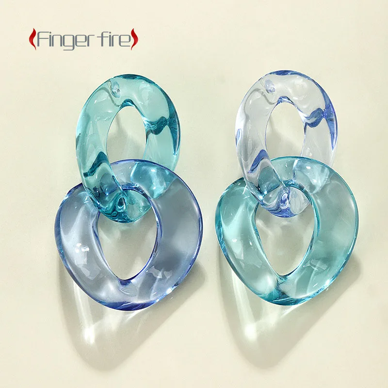 

Fashion Simple Design Acrylic Personality Jelly Color Shape Jewelry