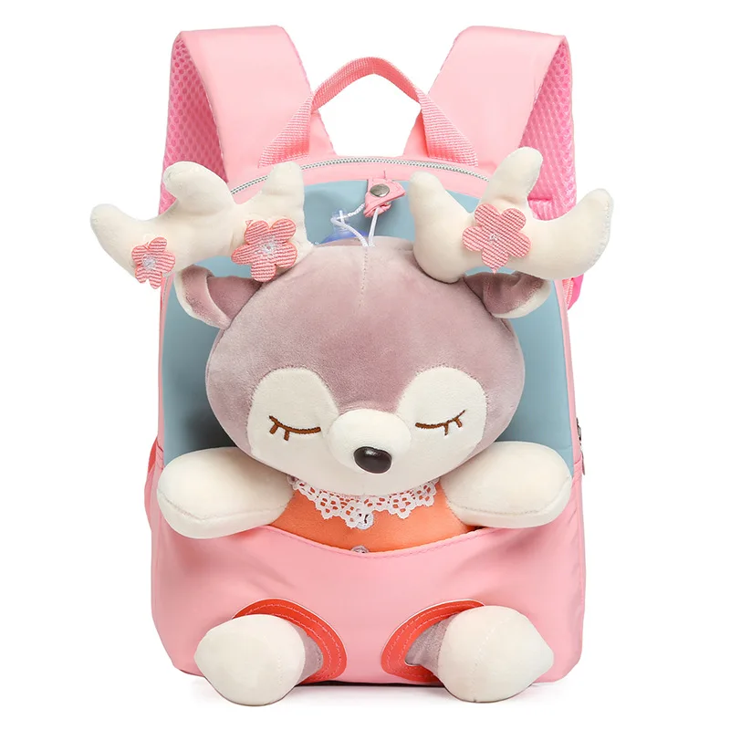 

Мультяшный Детский плюшевый рюкзак, школьный ранец с милым оленем для детского сада, дорожная сумка для мальчиков и девочек, студентов, Подарочная сумка для хранения