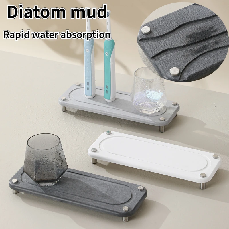 

Diatom Mud Anti-slip and Water Absorption Simple Solid Color Coaster Bathroom Sink Toothbrush Cup Storage Rack Hotel Cup Holder