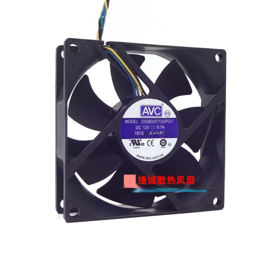 Фото Для AVC DS08025T12UP027 8CM 12V 0.7A 8025 4-проводной вентилятор корпуса с высоким объемом воздушного потока и управлением PMW №1