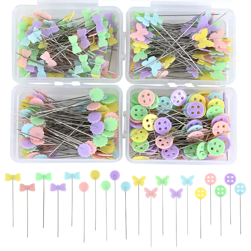 

100pcs Sewing Pins DIY Dressmaking Sewing Embroidery Tools Wedding Bouquet Positioning Pins Fabric Quilting Crafts Accessories