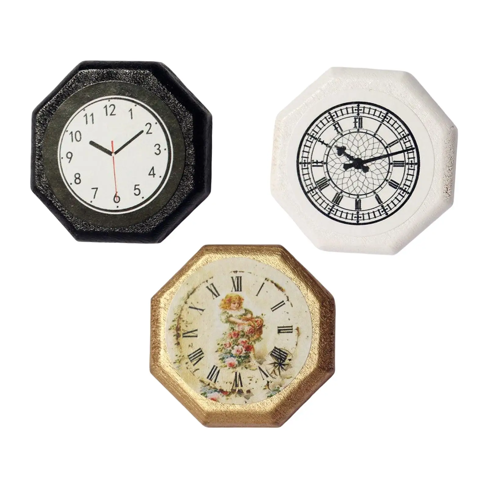 

Миниатюрные настенные часы для кукольного домика с соотношением 1:12, миниатюрная модель с соотношением 1:12, Миниатюрные аксессуары для рукоделия, модели ручной работы