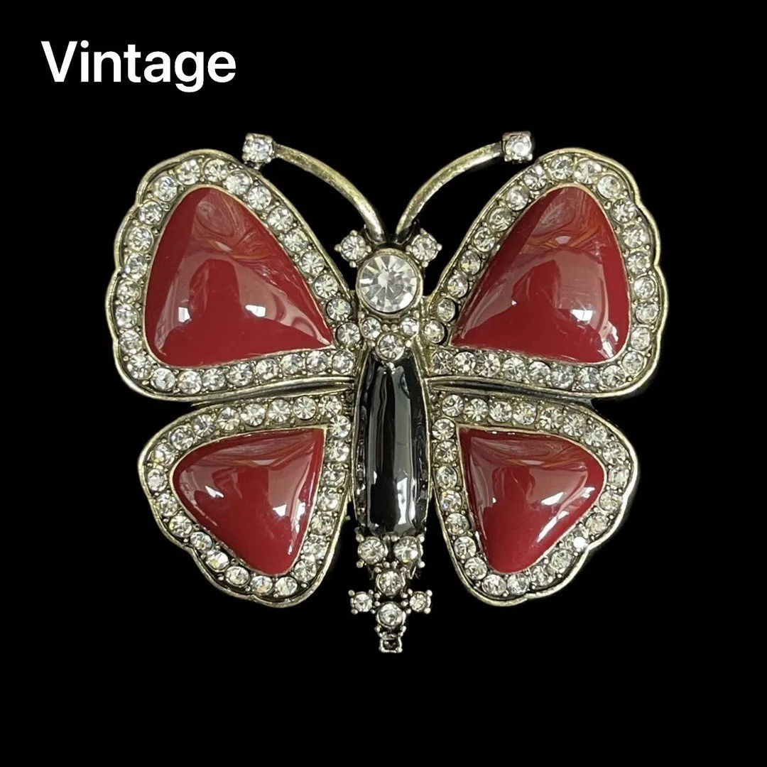 Винтажная средневековая ретро желейная глазурованная бабочка инкрустированная