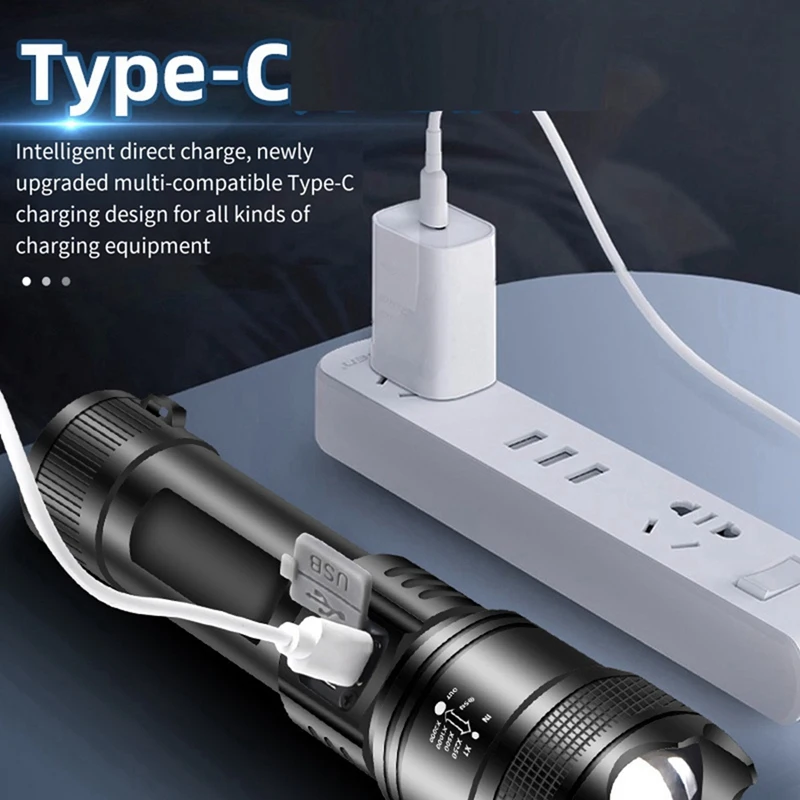 Светодиодный фонарик P70 — мощный зум и телескопический луч долговечная