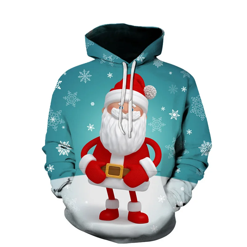 

Autumn New Sports Shirt O-neck Long-Sleeve Hoodie Christmas Event Printing Hooded Sweater All-match Fashion Casual Hoodie