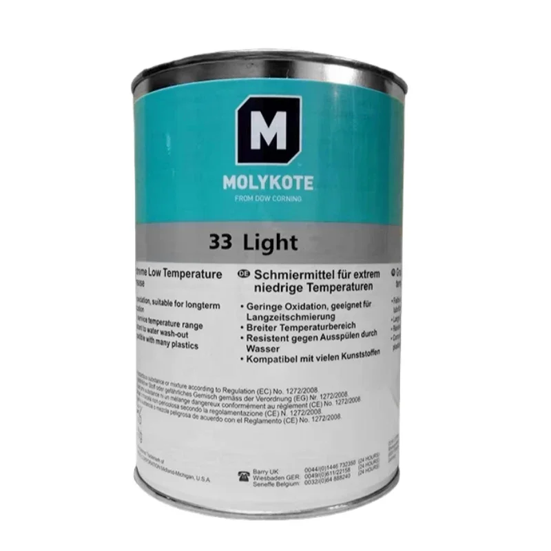 Фото Molykote 33 Light 100 г/1 кг Экстремально низкотемпературная смазка для малоскоростных световых металлических и пластиковых компонентов №3