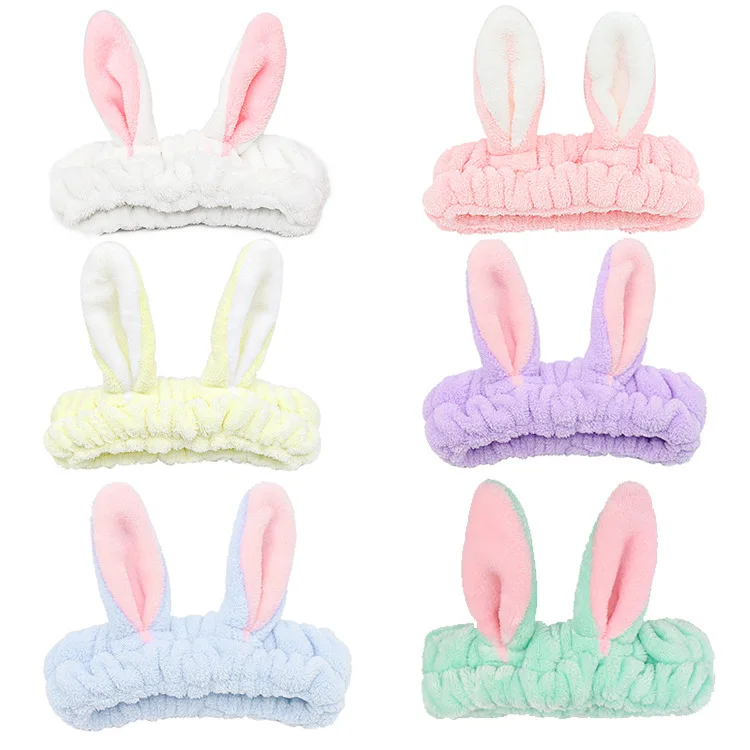 

Headband For Washing Wash Face Rabbit makeup Hairbands Girls Elastic Holder Hair Strap Bands Ears Turban Hair Accessories