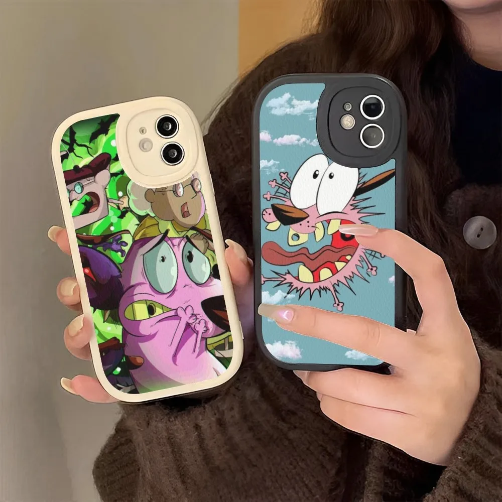 

Courage Cartoon T-the C-cowardly Dog Phone Case Hard Leather For IPhone 14 13 12 Mini 11 14 Pro Max Xs X Xr 7 8 Plus Fundas