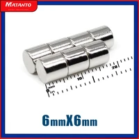 2050100150200300pcs 6x6 mm round strong powerful magnetic magnet n35 permanent neodymium magnet disc 6x6mm 66 mm