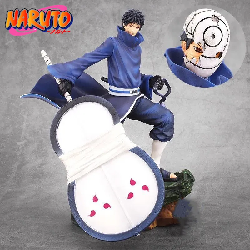 

Naruto Figure Anime Uchiha Obito Two Head Battle Version Collection Desktop Brinquedos Statue Action PVC Children Toy Doll Gift