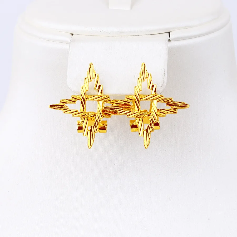 Новый Дубай 24K позолоченное ожерелье серьги женское кольцо модная искусственная