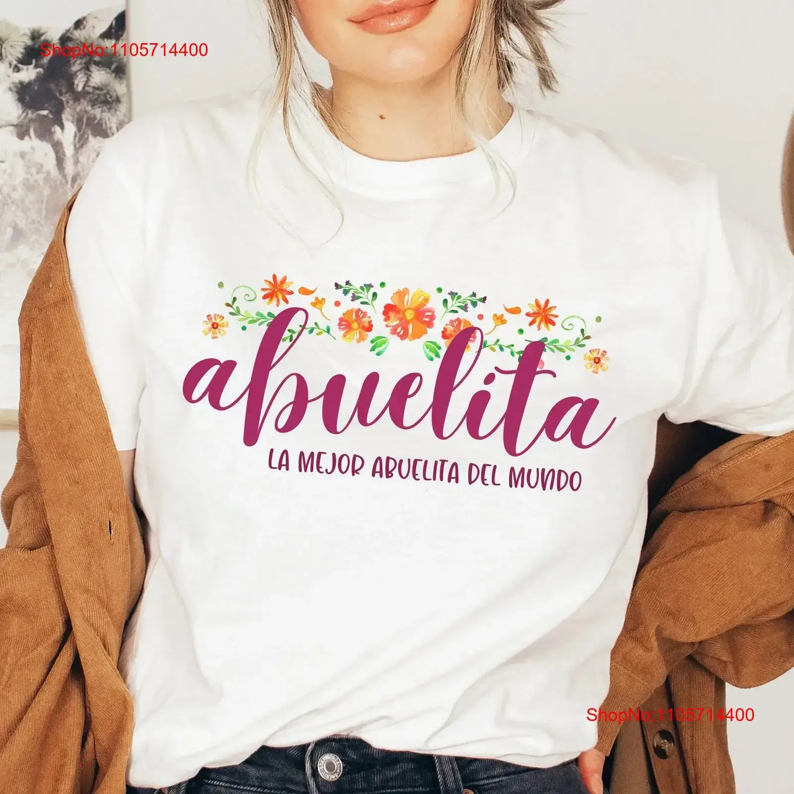 Фото Футболка Abuela для мексиканских бабушек, на День матери, День рождения, Рождество, винтажная, с эффектом потертости, эластичная, дышащая, комфортная №1