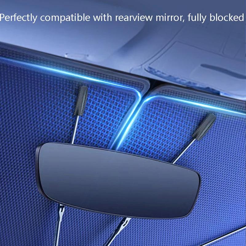 

New Car Sunshade V-neck Telescopic Opening Sun Shield Car Front Windshield Parasol V-shaped for EV Sun Protection