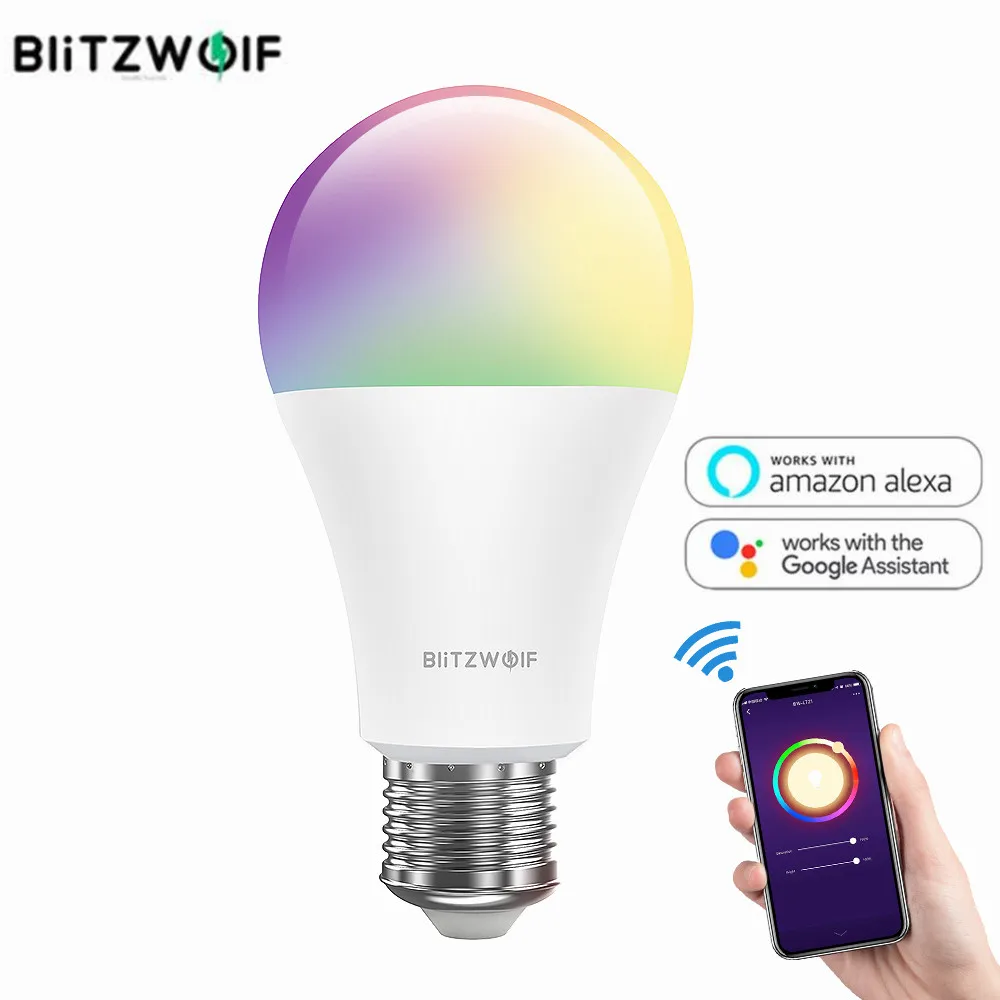 

BlitzWolf BW-LT21 RGBWW 10W E27 Smart Light Bulb APP Smart lamp LED Light bulb Work With Alexa Google Assistant AC100-240V