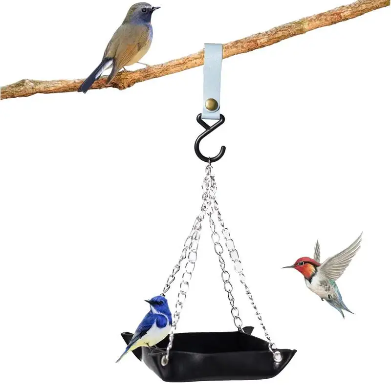 Pu Leather Platform Bird Feeder Wild Bird Food Catcher Bird 