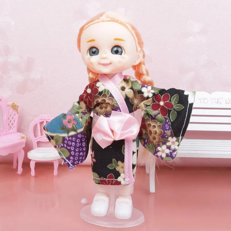 

17cm Fashion Toys For Girls Changeable Clothes Bjd Doll Big Eyes Movable Pocket Edition Miniature Items Birthday Holiday Gift