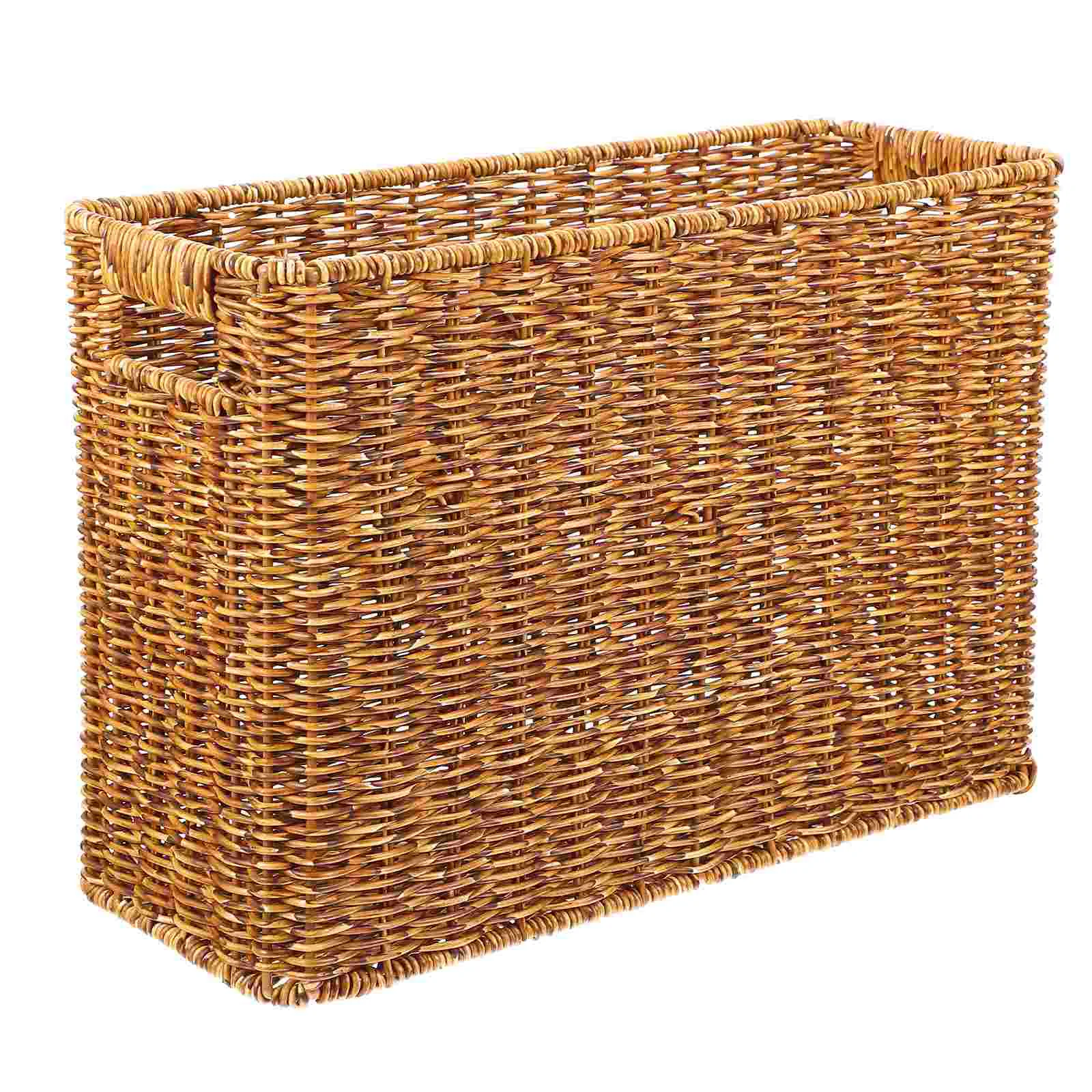 

1Pc Wicker Container Bins Woven Book Storage Bin